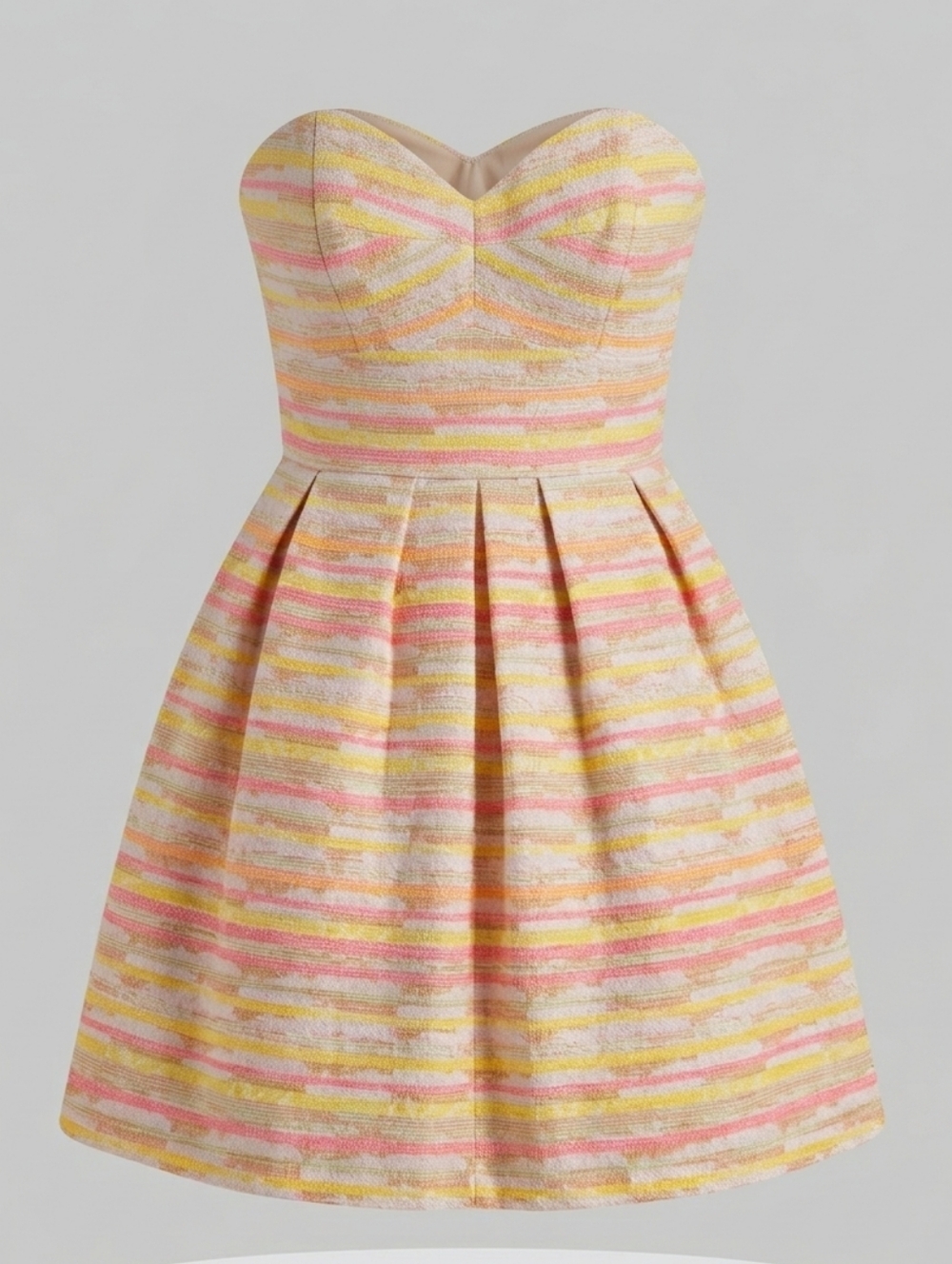 Hutch Patricia Pink & Yellow Sunset Tweed Strapless Dress – 10P  EUC  MSRP $330